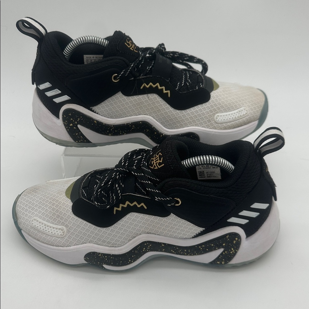 adidas Mens D.O.N Issue 3 G58269 White Black Basketball Shoes Sneakers Size 7